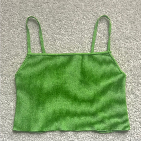 Kendall & Kylie Tops - Kendall & Kylie Green Ribbed Crop Top